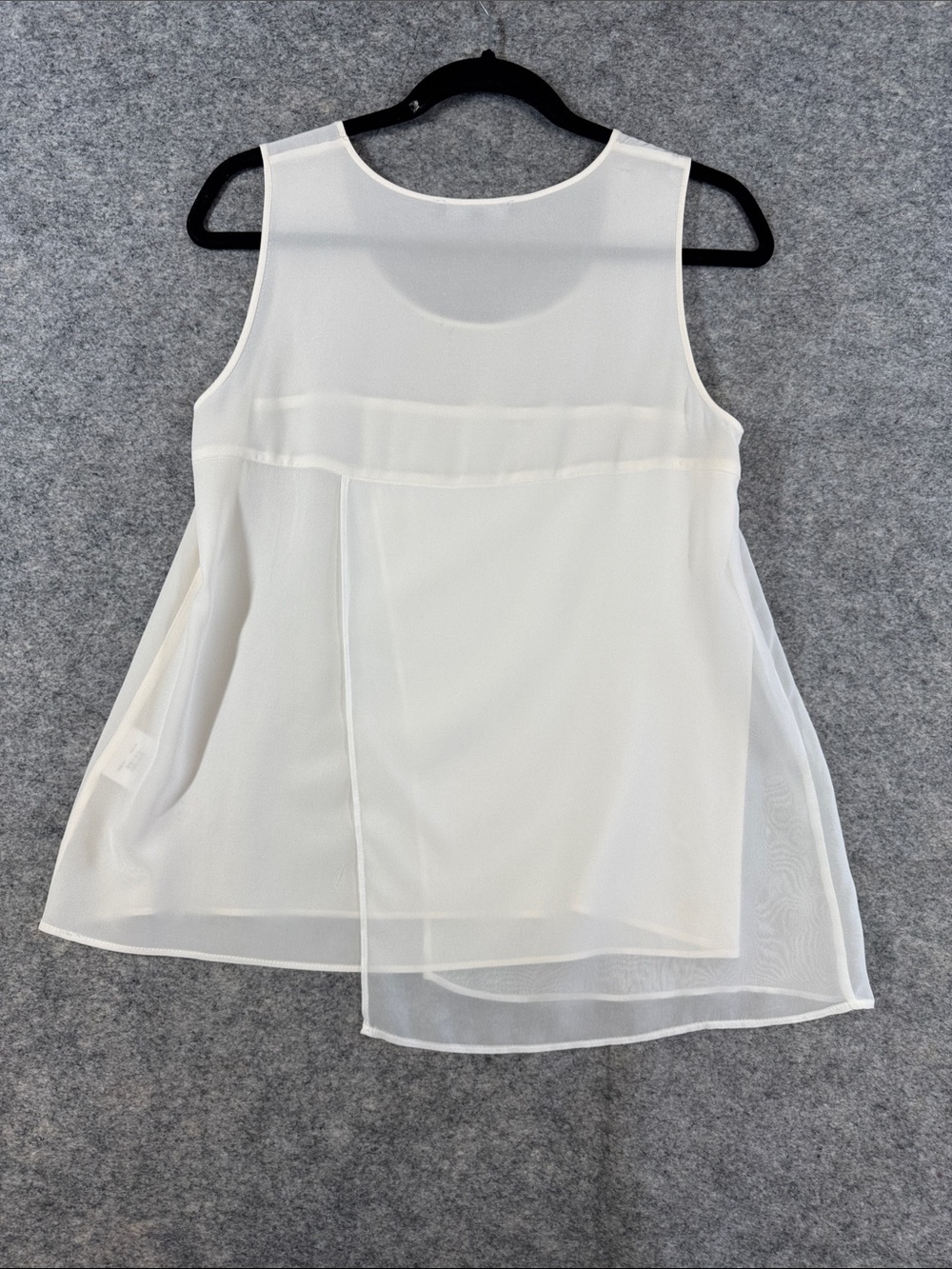 Judith & Charles Silk Cream Sheer Layered Sleeveless Tank Size 6 Minimalist - Picture 10 of 12